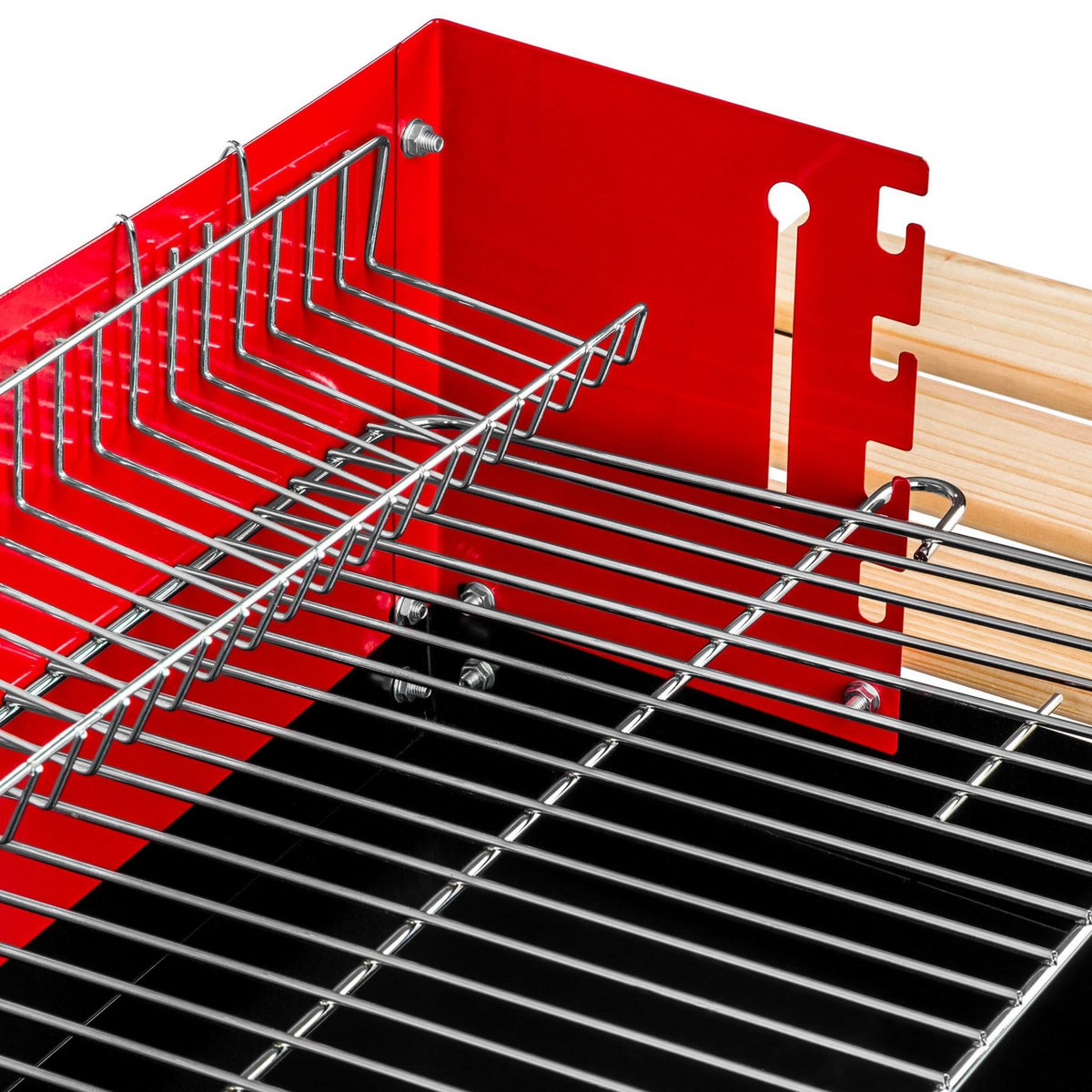 tectake Chariot-barbecue charbon sur 2 roues noir/rouge