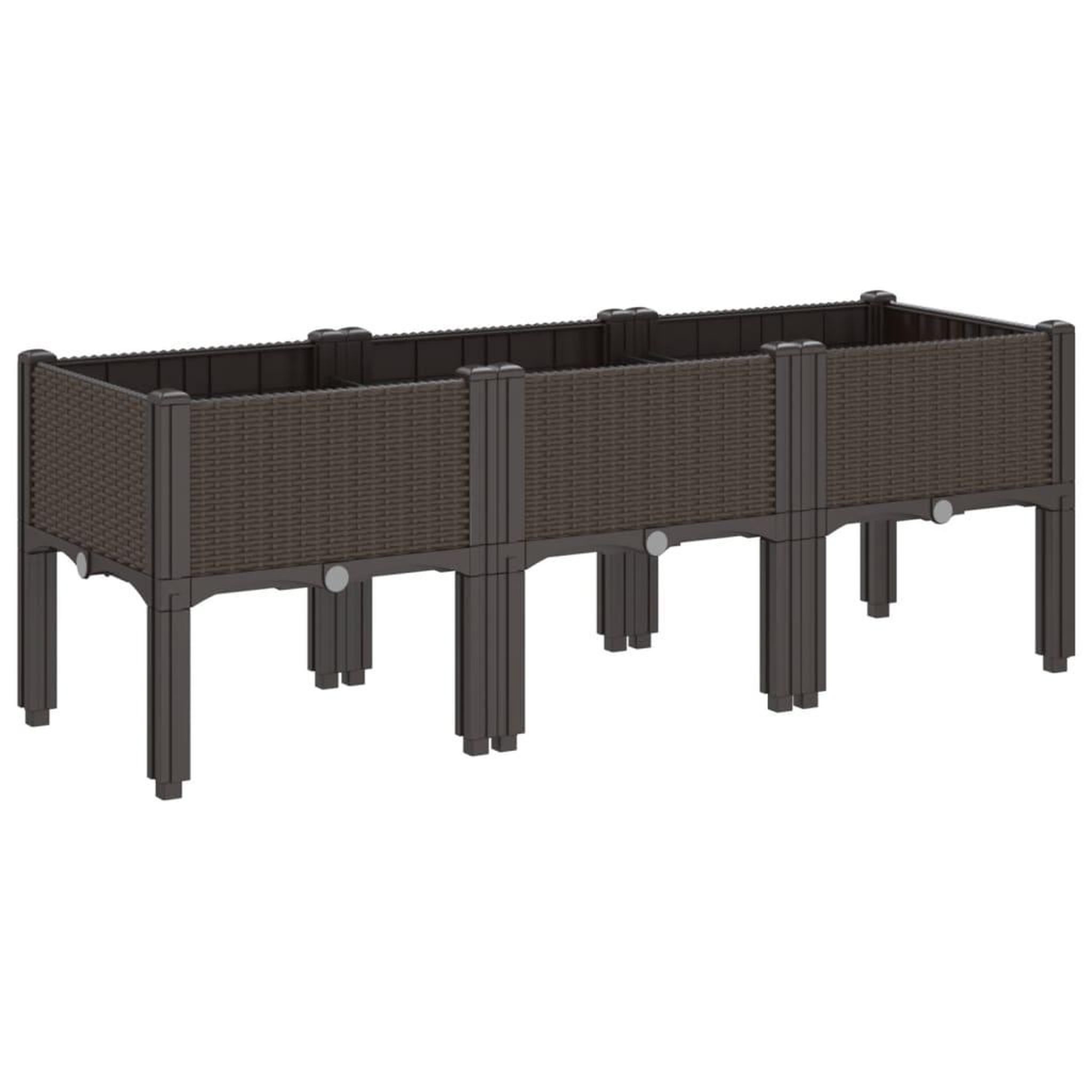 Voir la diapositive 5 : VIDAXL Jardiniere avec pieds marron 120x40x42 cm PP