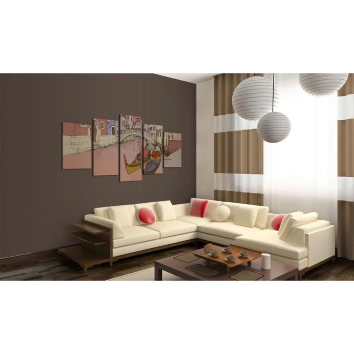 Paris Prix Tableau Imprimé  Romantic Gondolas 5 Pieces