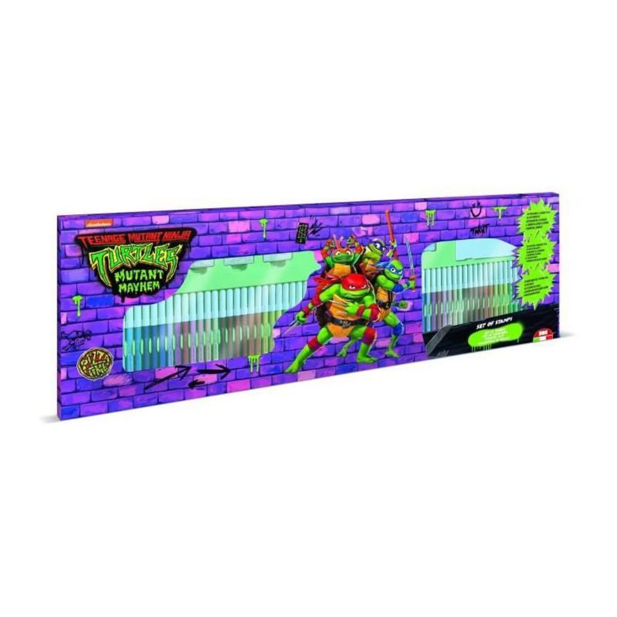 Multiprint Coffret coloriage - MULTIPRINT - 18884 - 60 feutres 4 tampons Tortues Ninja