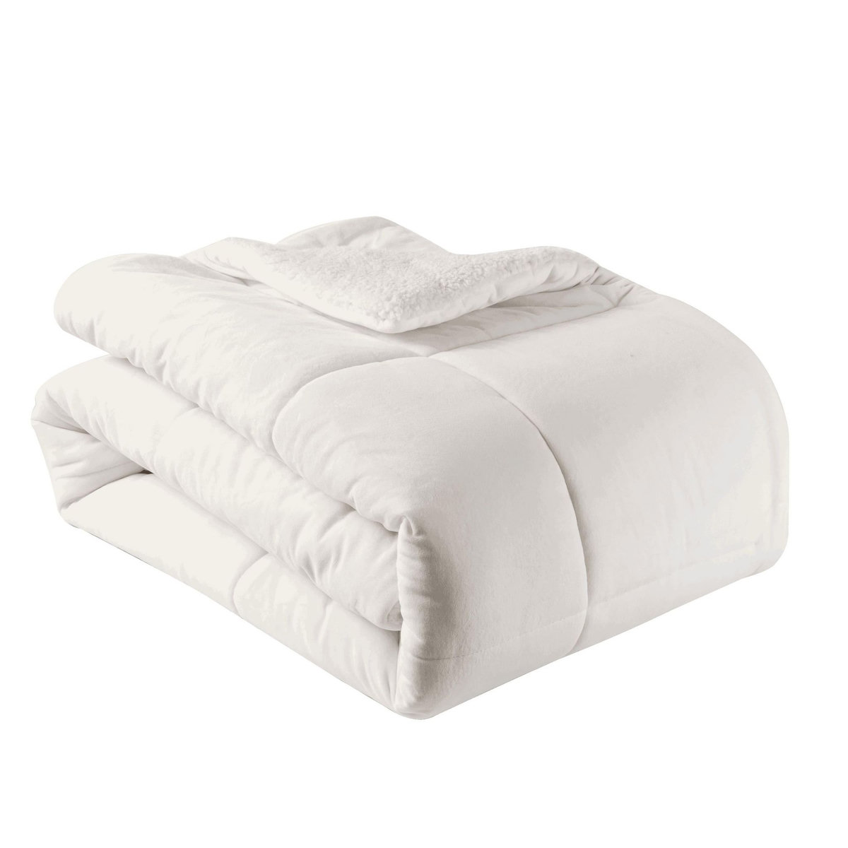 ACTUEL Couvre lit matelassé double face velours/sherpa BIEN CHEZ SOI 