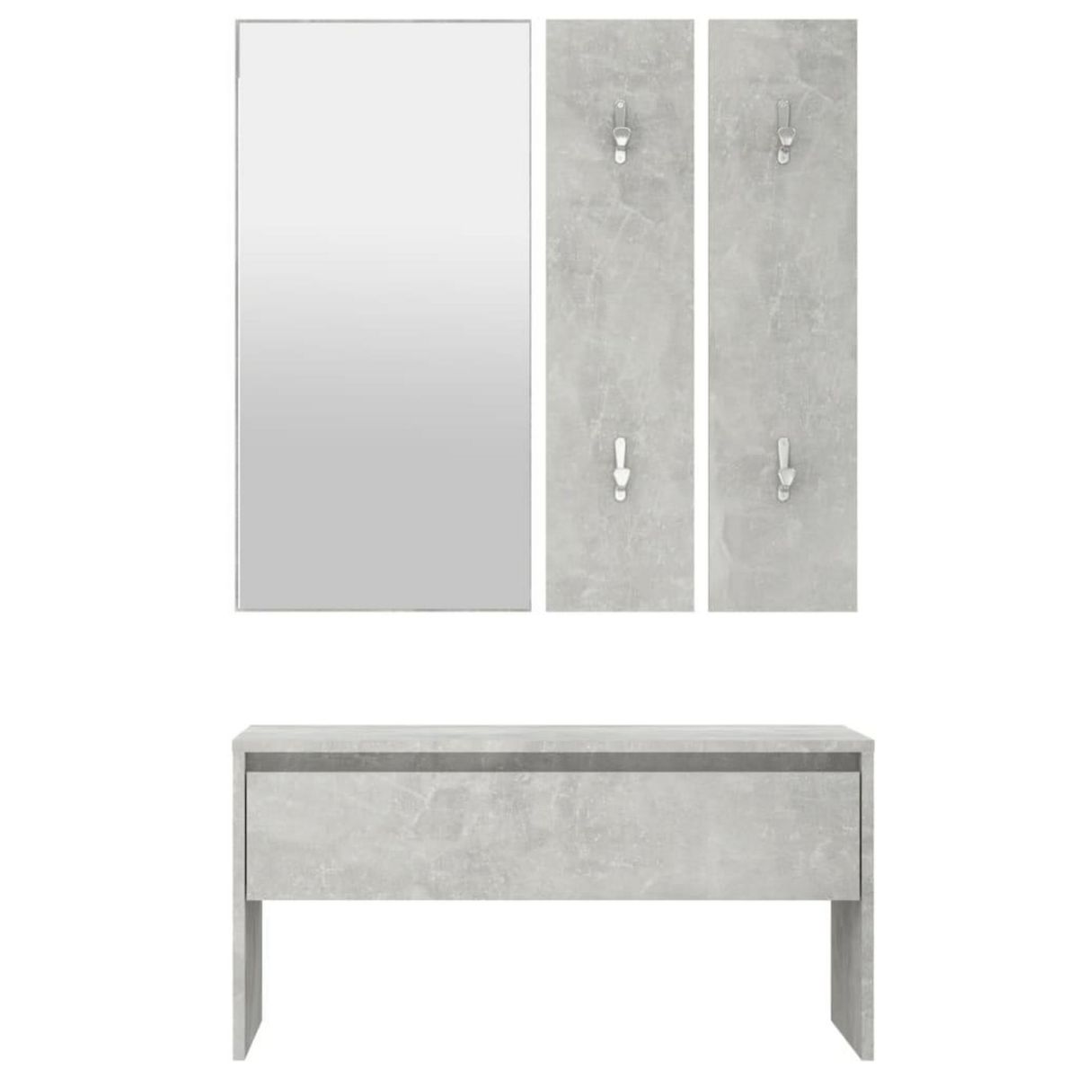 VIDAXL Ensemble de meubles de couloir Gris beton Bois d'ingenierie