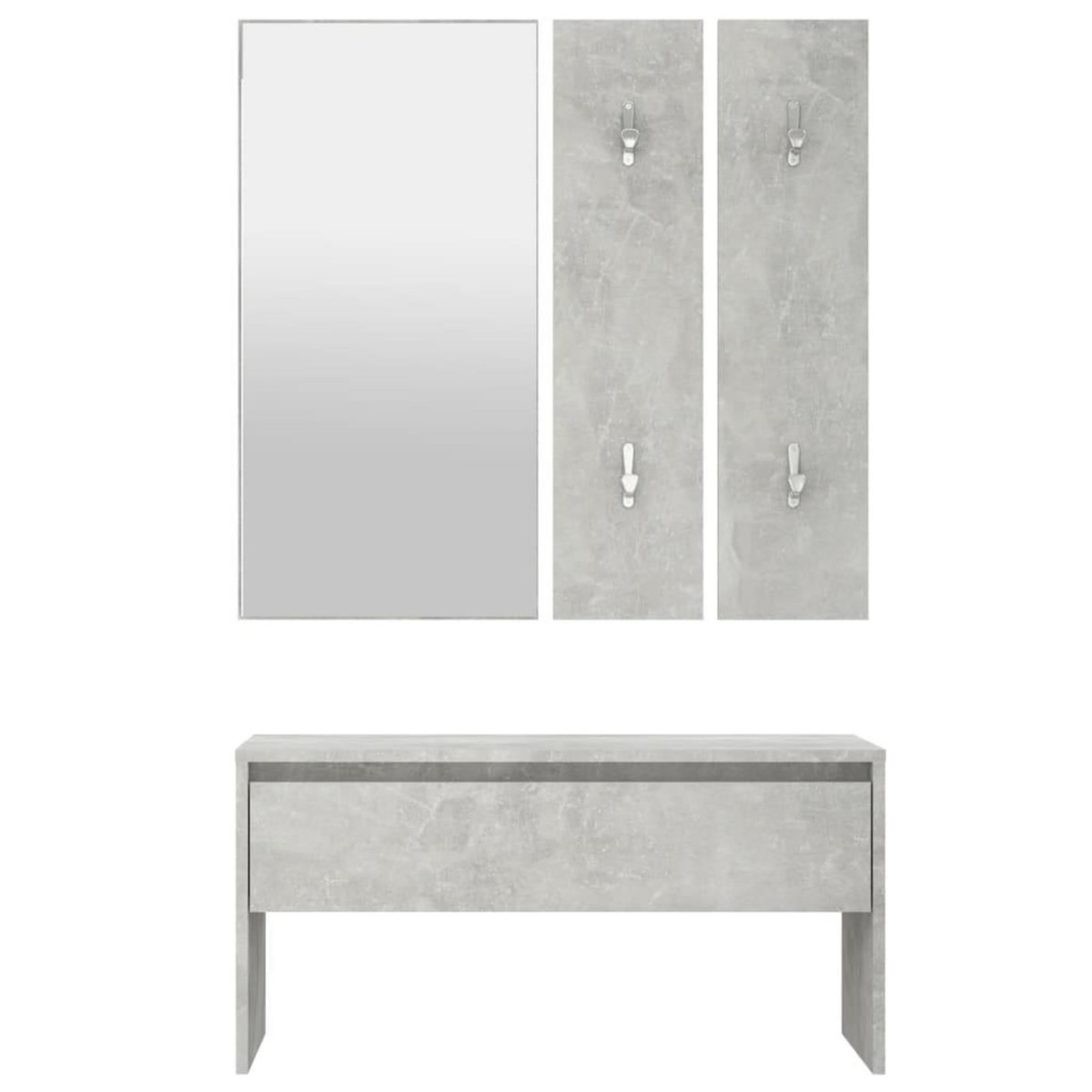 VIDAXL Ensemble de meubles de couloir Gris beton Bois d'ingenierie