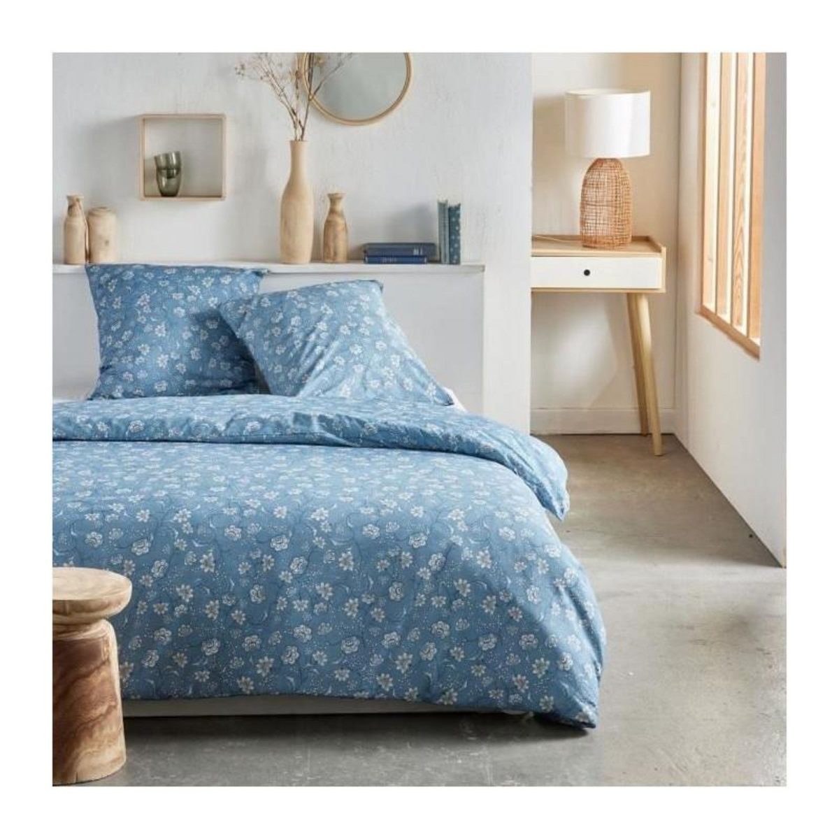 Today Parure de lit - TODAY Crazy - Imprimé Floral - 2 personnes - 220 x 240 cm - Bleu