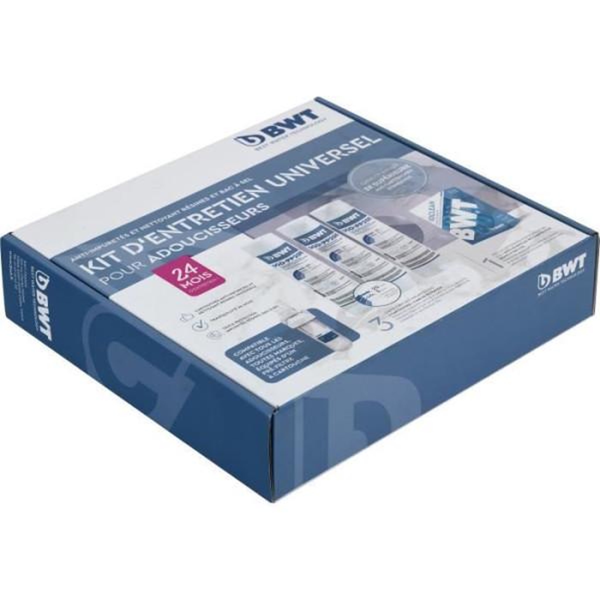 Voir la diapositive 3 : BWT Kit entretien adoucisseurs - bwt - kit universel - 3 cartouches + 1 pack de pastilles de nettoyage - 24 mois / 2 ans d'entretien