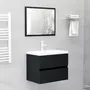VIDAXL Armoire d'evier avec lavabo integre Noir Agglomere