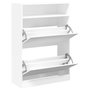 Voir la diapositive 5 : VIDAXL Armoire a chaussures 2 tiroirs rabattables blanc 80x34x116 cm