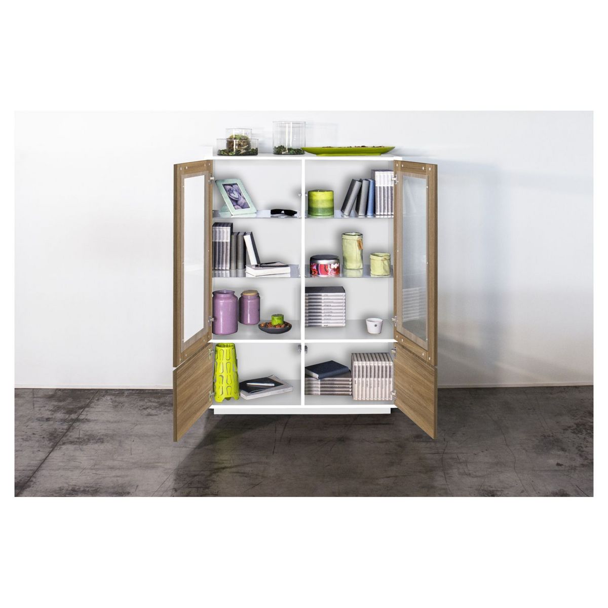 Vitrine moderne 4 portes 100 cm LUCERA
