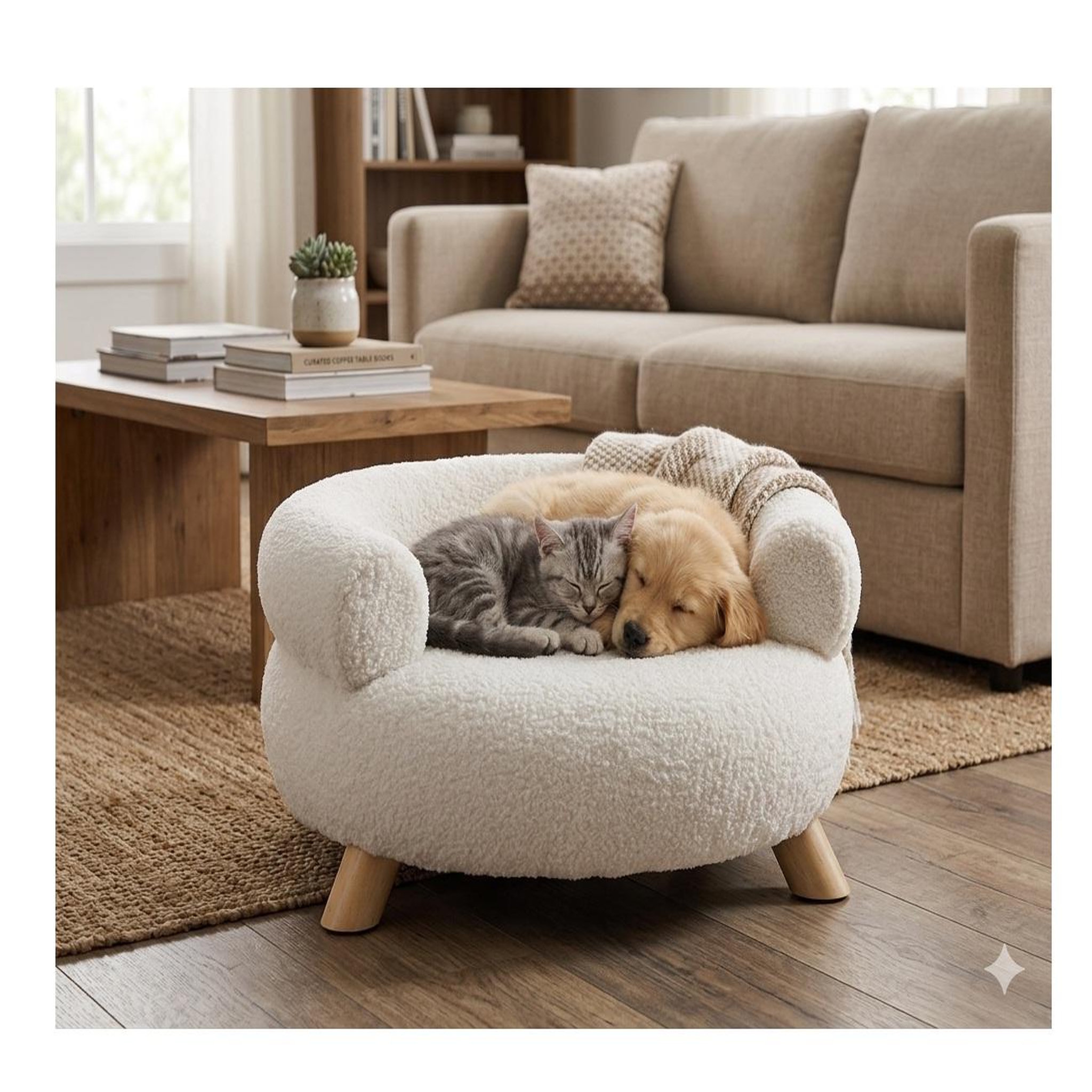 Voir la diapositive 2 : Eden Fauteuil pour chien ou chat détente bouclette