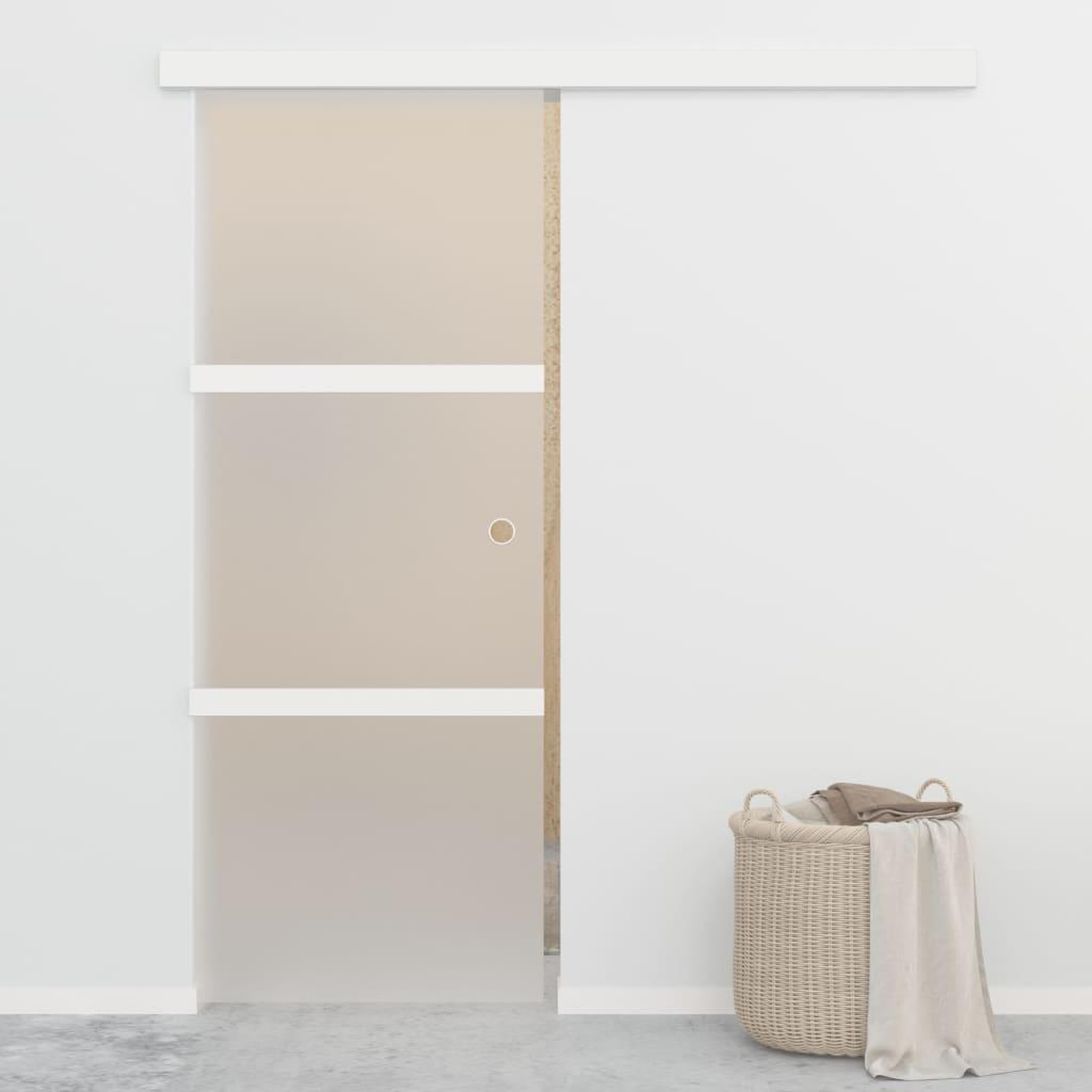 Voir la diapositive 1 : VIDAXL Porte coulissante a butees Verre ESG et aluminium 76x205 cm