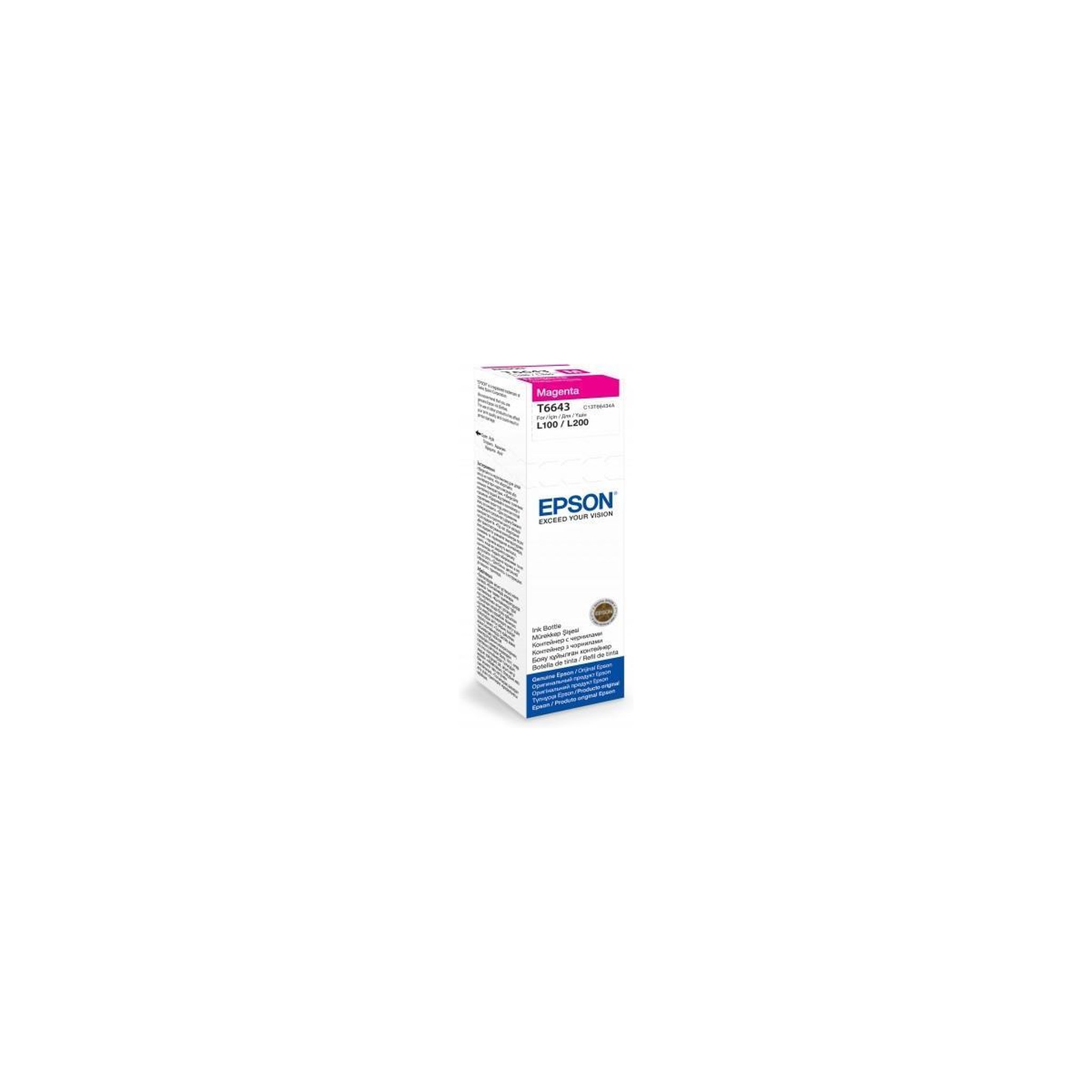 Voir la diapositive 2 : Epson Bouteille d'encre Epson T6643 Magenta