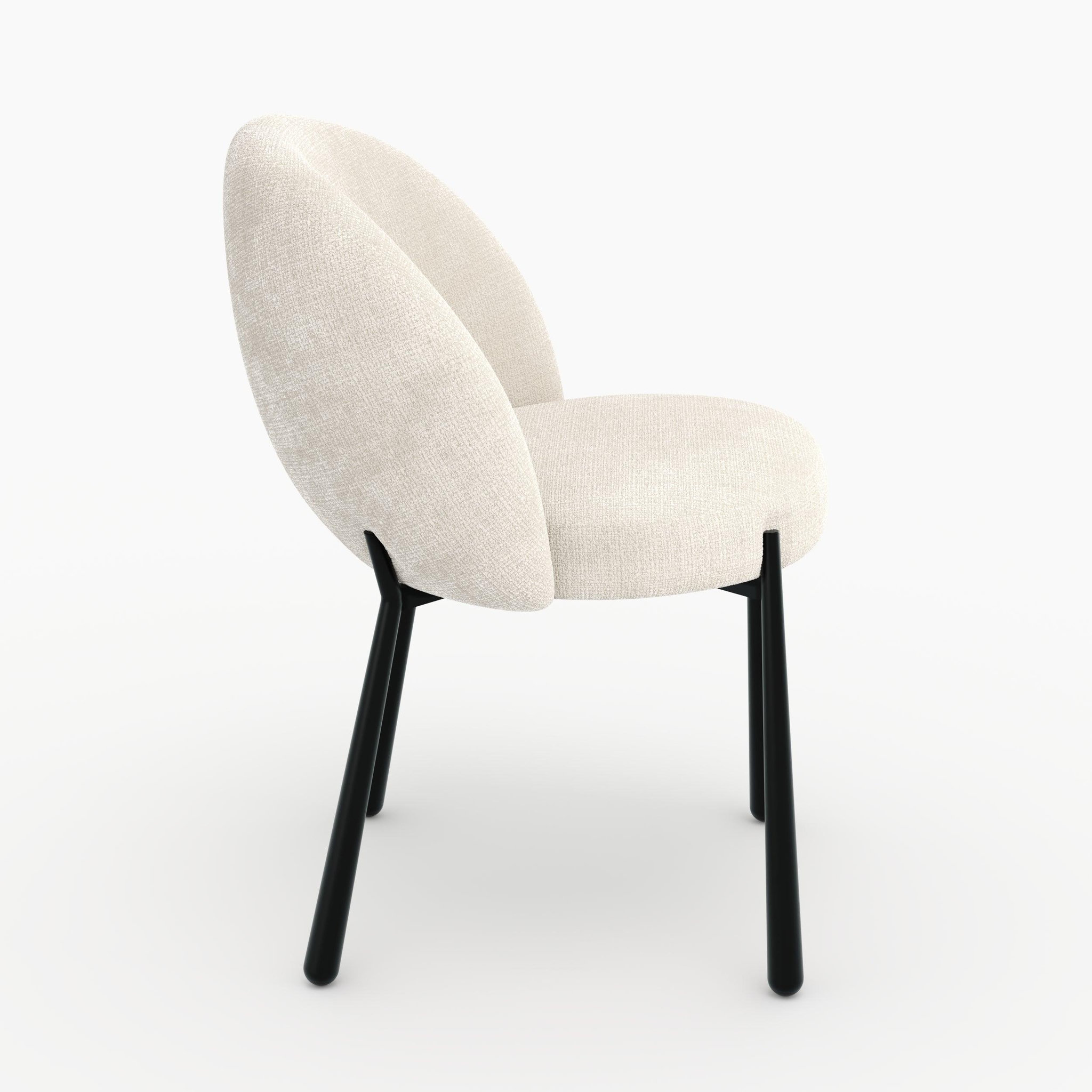 Voir la diapositive 6 : MAISON PAVANE Lot de 2 chaises en velours chenillé écru et métal noir-pulpy