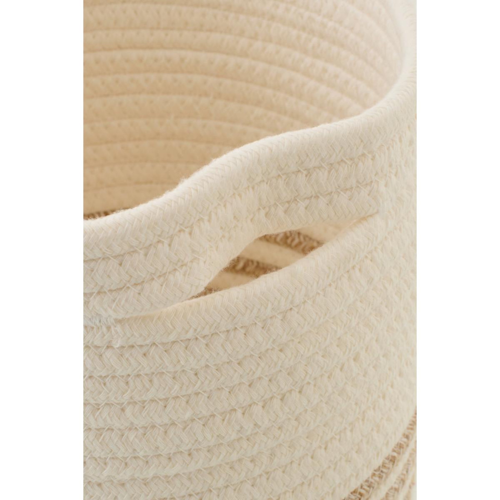 Voir la diapositive 3 : J-LINE Lot de 3 paniers de rangement  ligné  25cm blanc