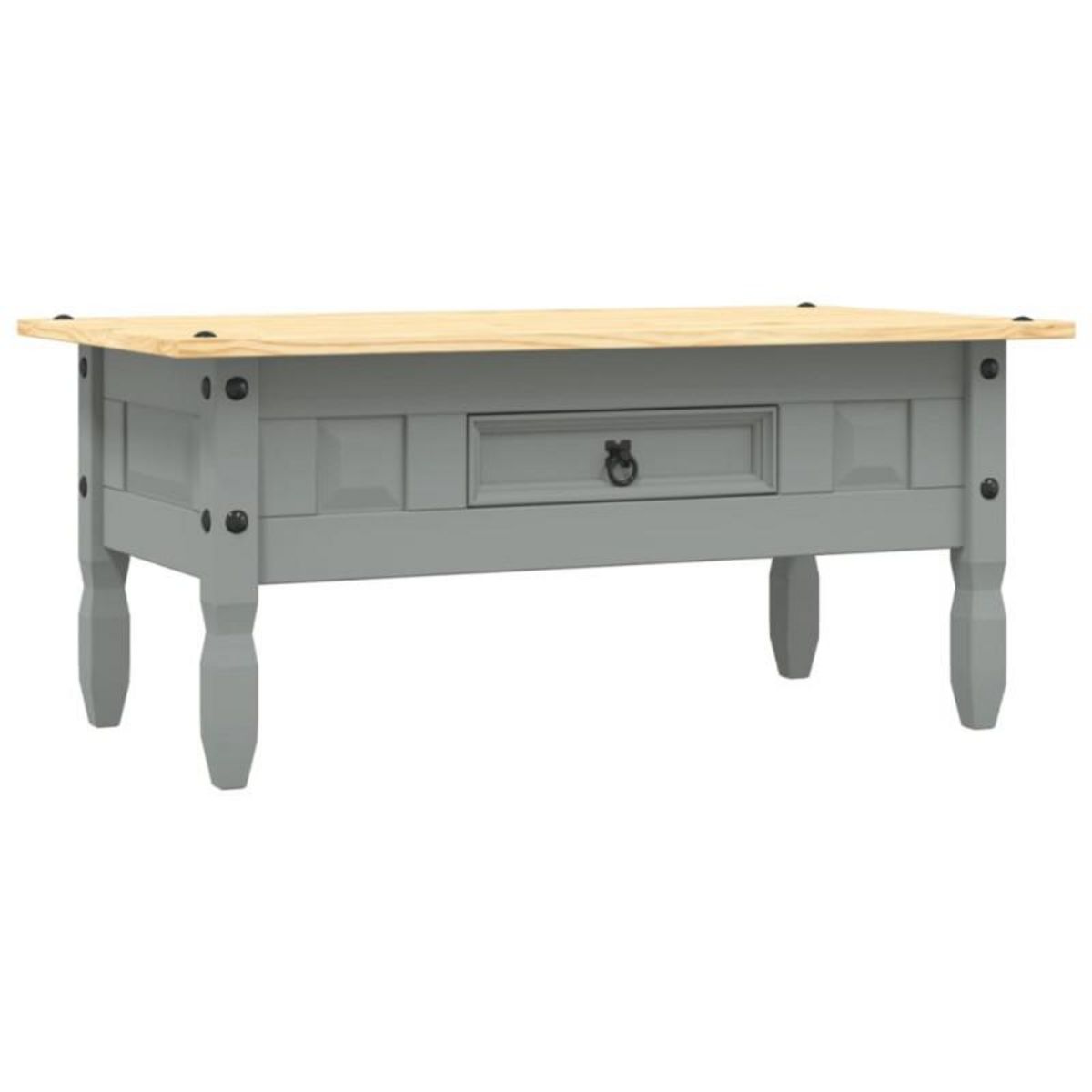 VIDAXL Table basse Pin mexicain Gamme Corona Gris 100x55x44 cm