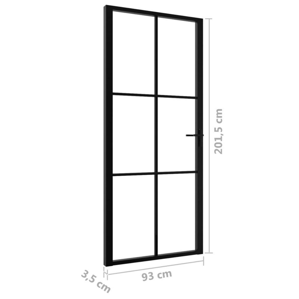 VIDAXL Porte interieure Verre ESG et aluminium 93x201,5 cm Noir