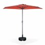 Voir la diapositive 3 : SWEEEK Parasol de balcon Ø250cm  – CALVI – Demi-parasol droit, mât central en aluminium avec manivelle d'ouverture