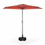 Voir la diapositive 3 : SWEEEK Parasol de balcon Ø250cm  – CALVI – Demi-parasol droit, mât central en aluminium avec manivelle d'ouverture
