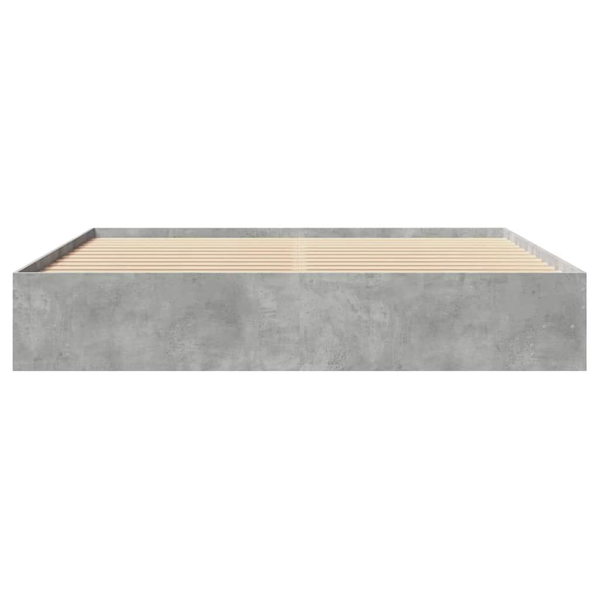 Voir la diapositive 5 : VIDAXL Cadre de lit sans matelas gris beton 200x200 cm bois ingenierie