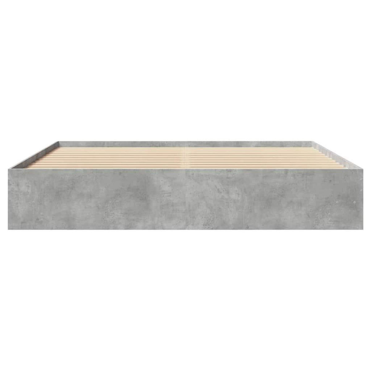 VIDAXL Cadre de lit sans matelas gris beton 200x200 cm bois ingenierie