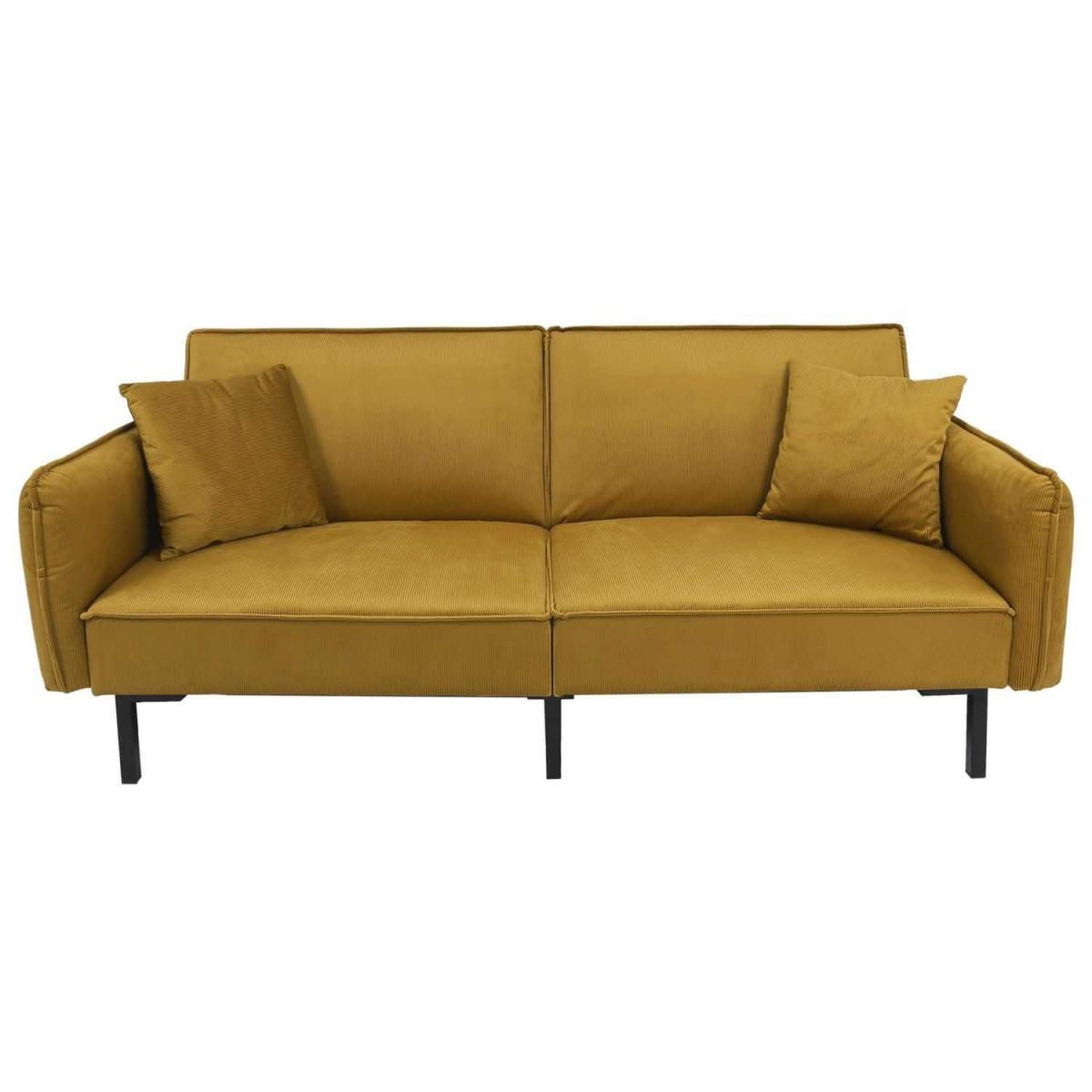 Voir la diapositive 2 : The Home Deco Factory Canapé convertible en velours  giulia  198cm jaune