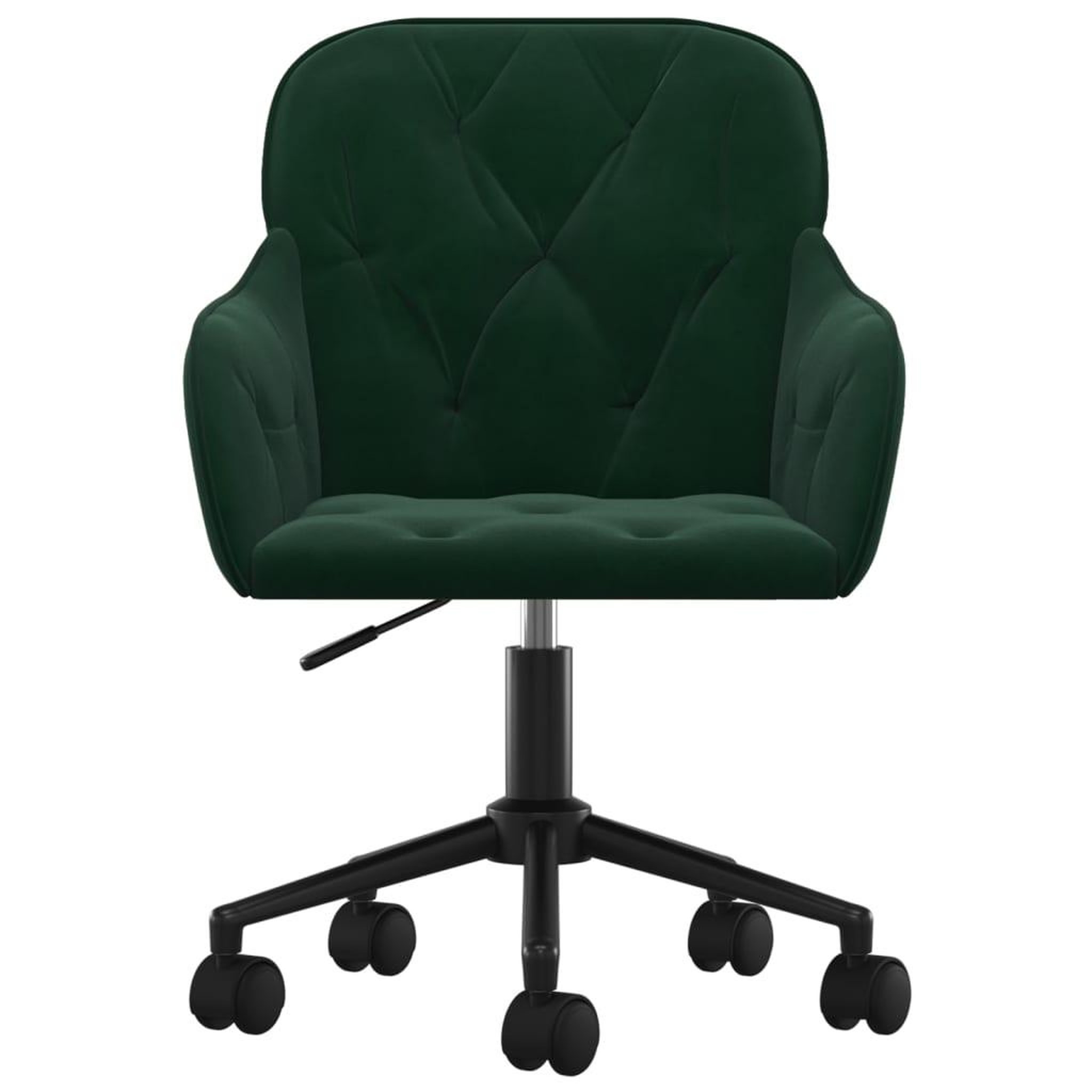 Voir la diapositive 3 : VIDAXL Chaise pivotante de bureau Vert fonce Velours
