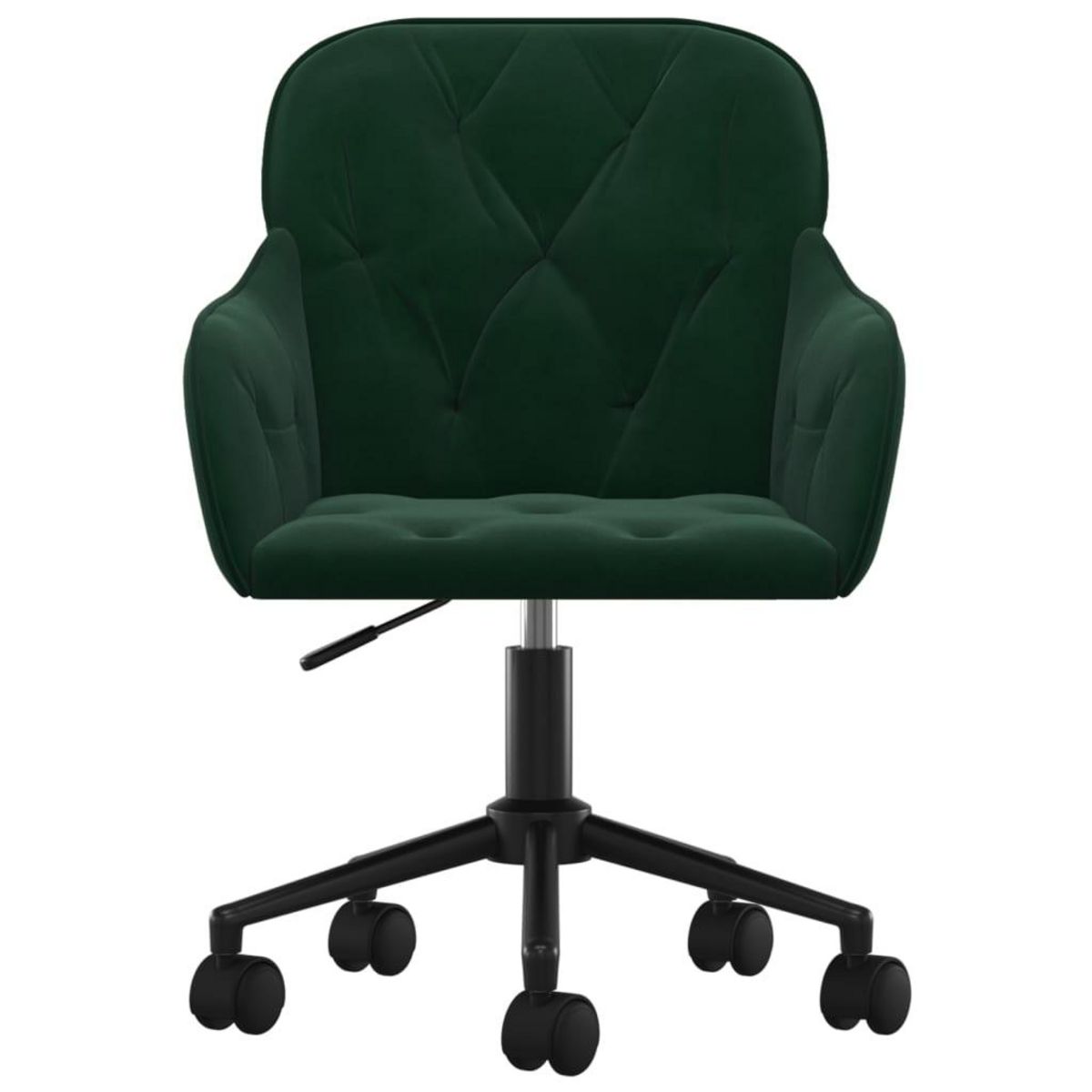 VIDAXL Chaise pivotante de bureau Vert fonce Velours