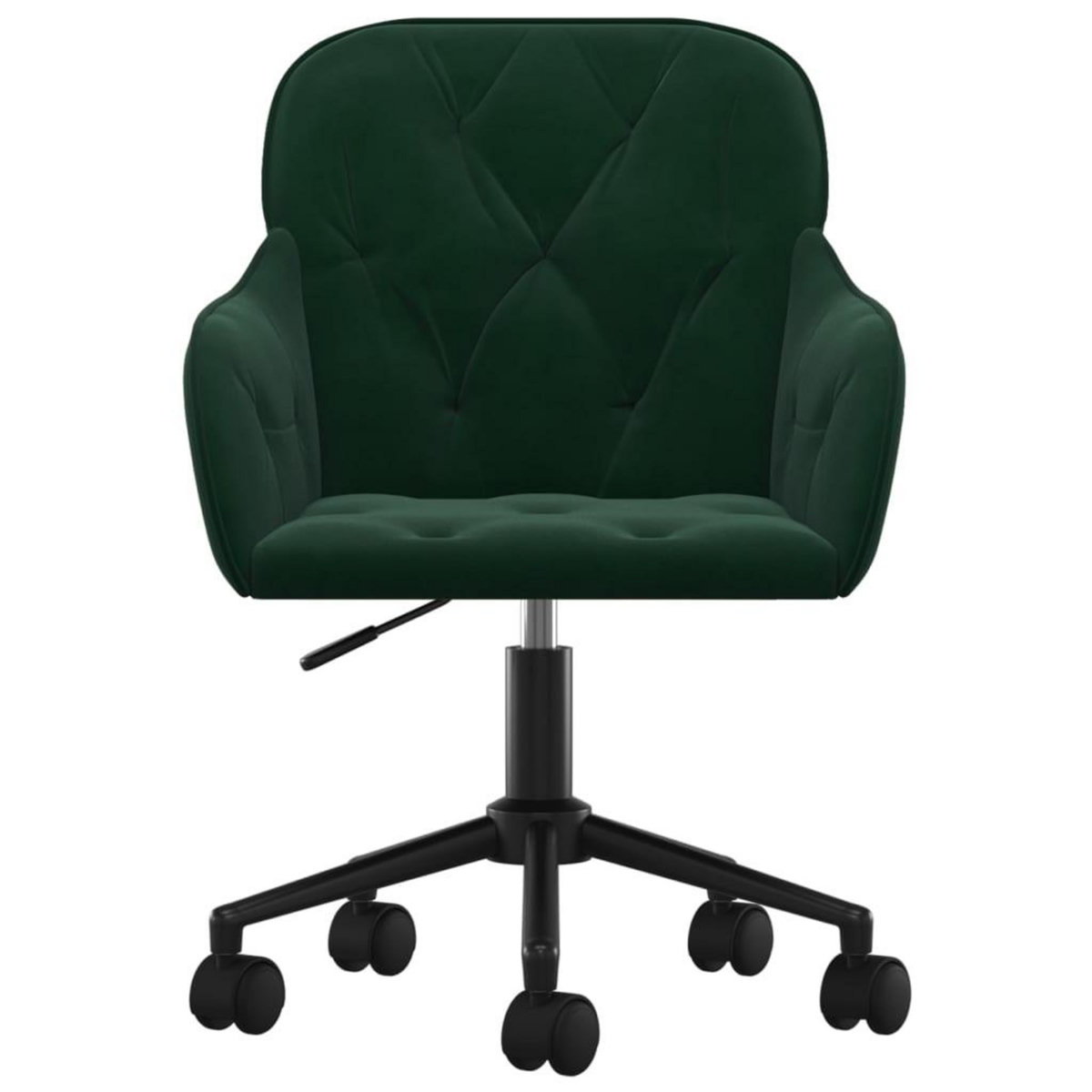 VIDAXL Chaise pivotante de bureau Vert fonce Velours