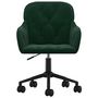 Voir la diapositive 3 : VIDAXL Chaise pivotante de bureau Vert fonce Velours