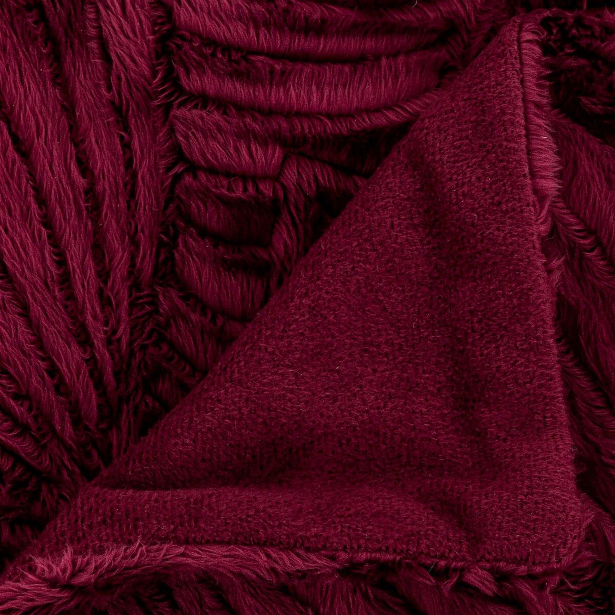 Voir la diapositive 2 : ATMOSPHERA Plaid imitation fourrure  automne  120x160cm rouge