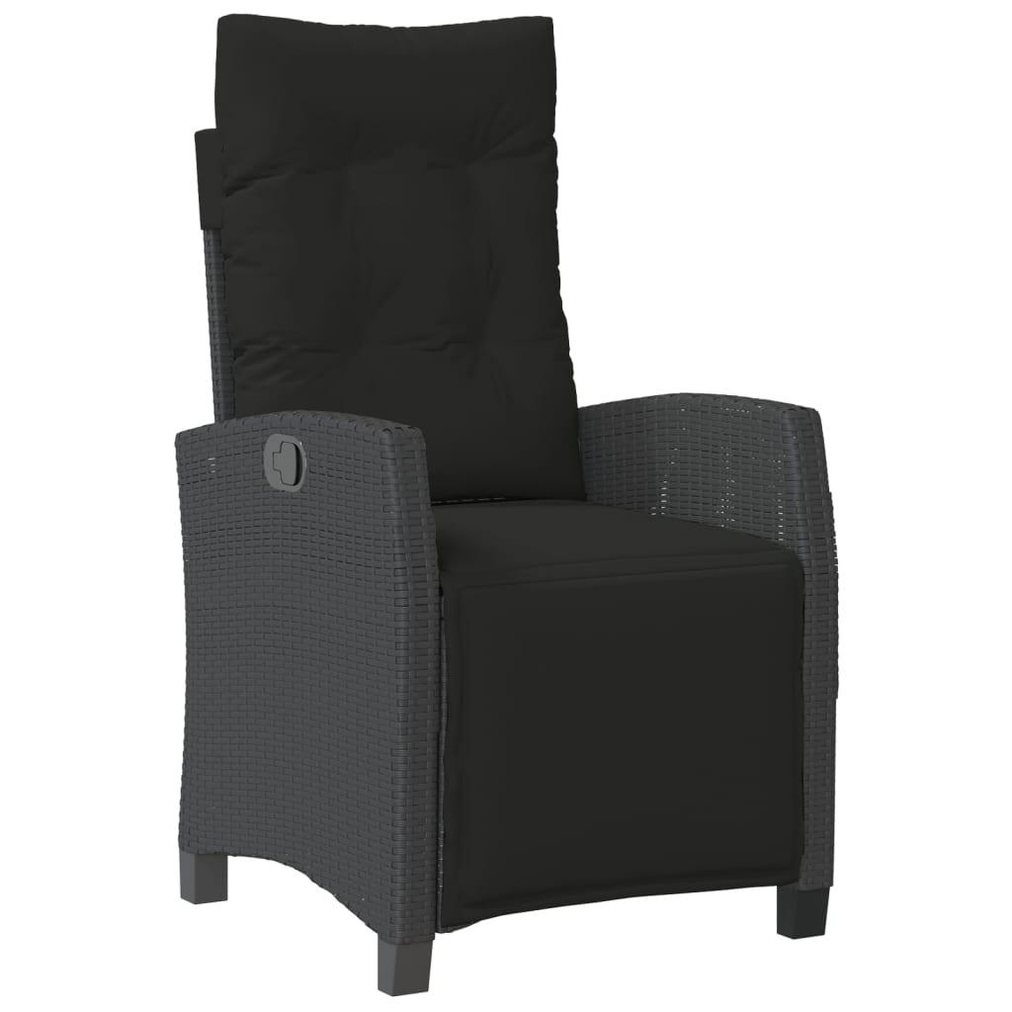 Voir la diapositive 4 : VIDAXL Chaises inclinables de jardin lot de 2 repose-pied noir rotin