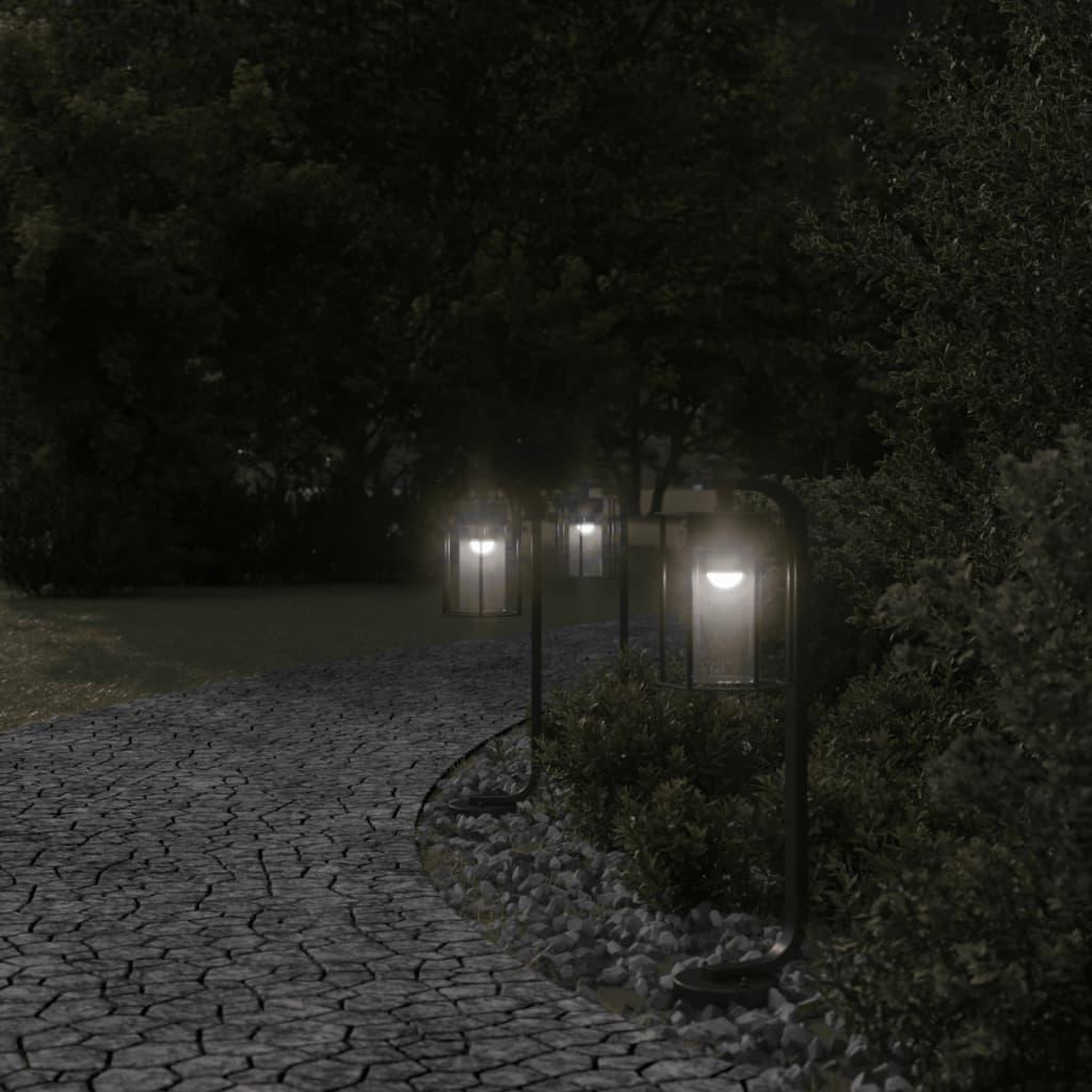 Voir la diapositive 3 : VIDAXL Lampadaires d'exterieur 3 pcs noir 60 cm acier inoxydable
