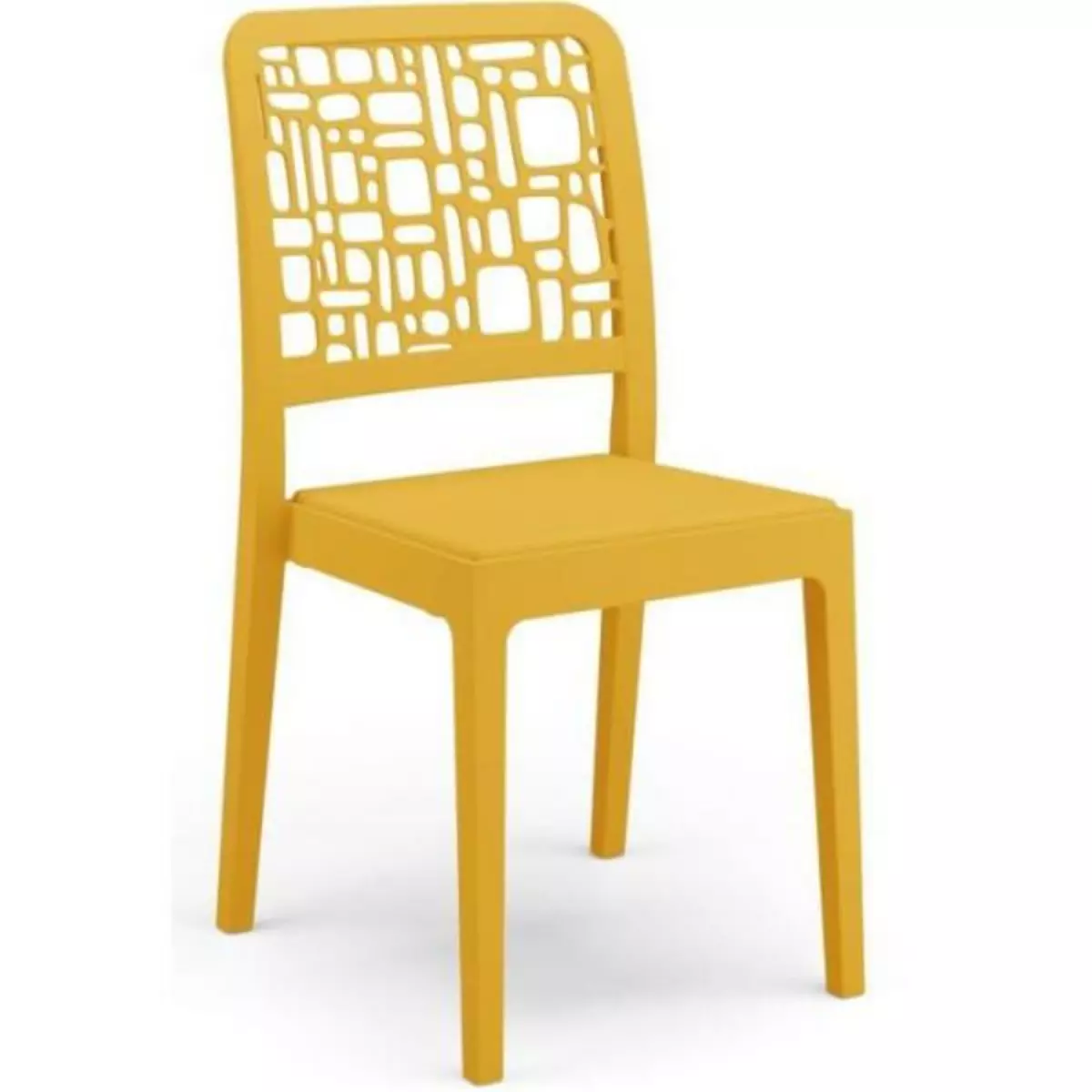 MARKET24 Lot de 4 chaises - ARETA - MEDEA - 51 x 46 x H88 cm - Moutarde