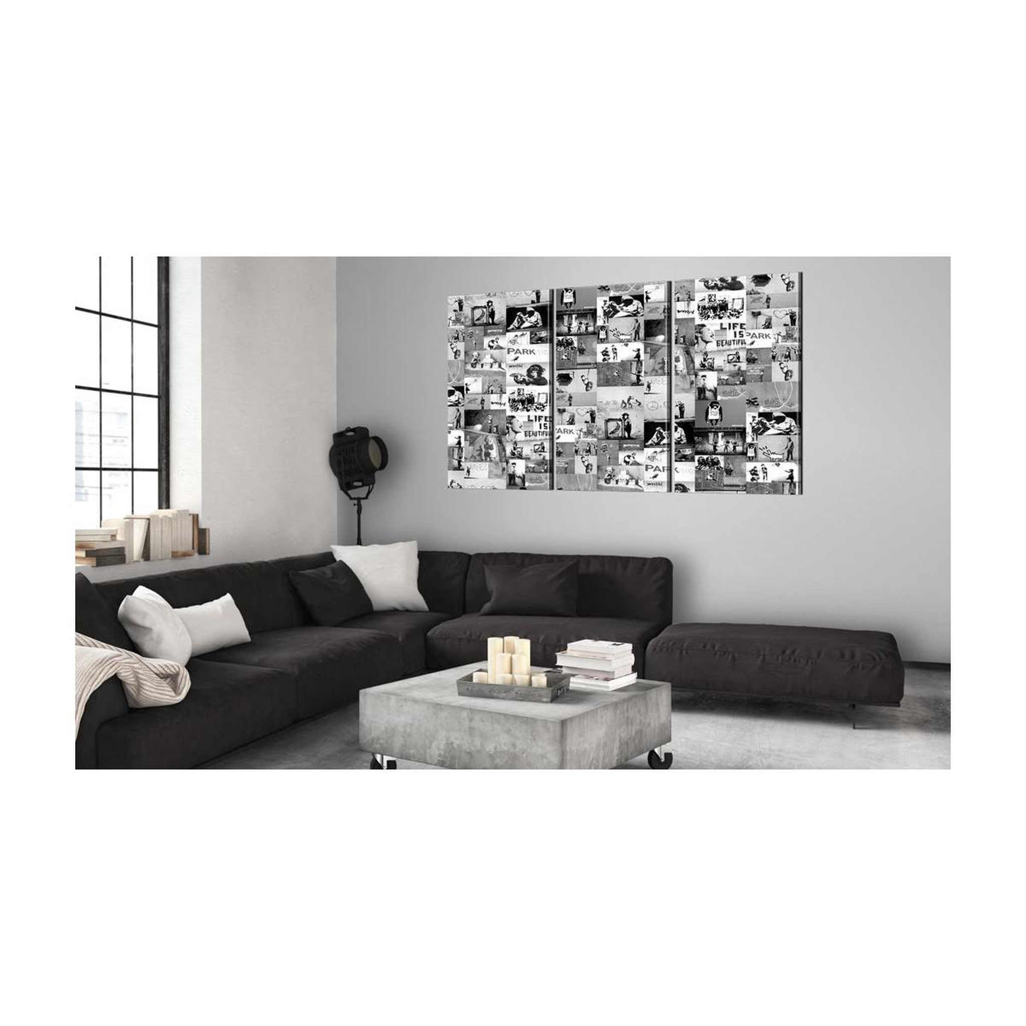 Voir la diapositive 2 : Paris Prix Tableau imprimé  banksy - graffiti collage iii