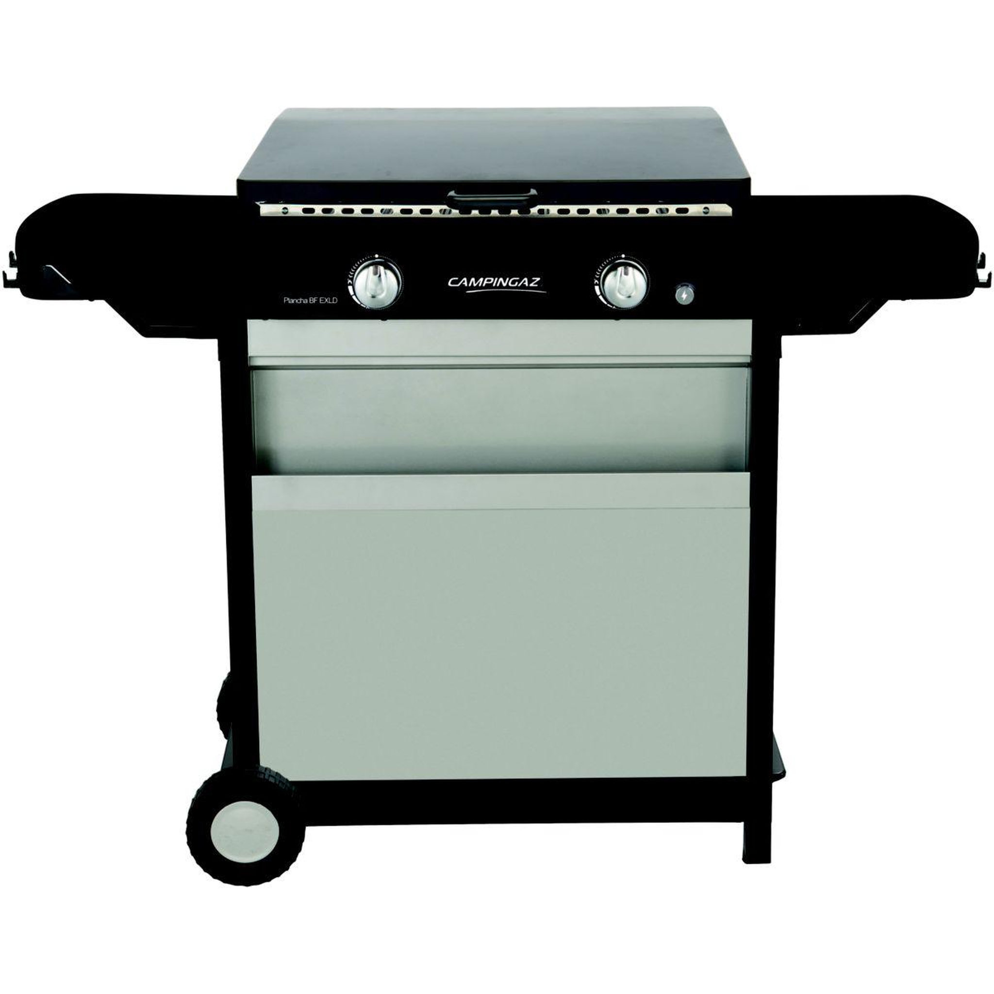 Voir la diapositive 3 : CAMPINGAZ Plancha gaz blue flame exld 2 brûleurs sur chariot, 60x40 cm