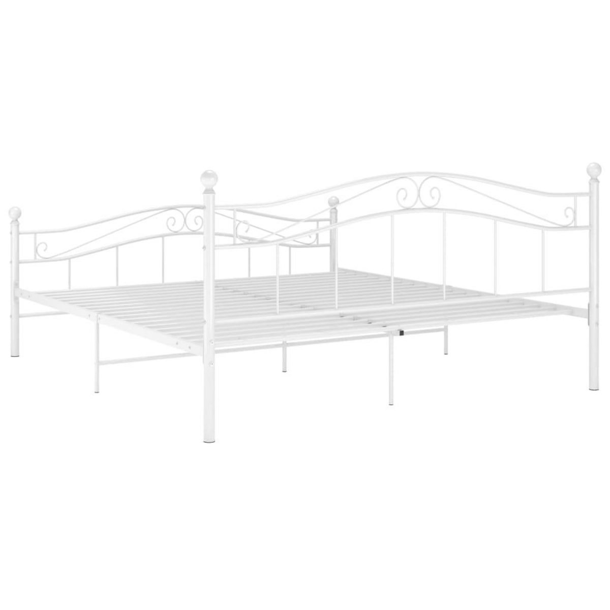 VIDAXL Cadre de lit sans matelas blanc metal 160x200 cm