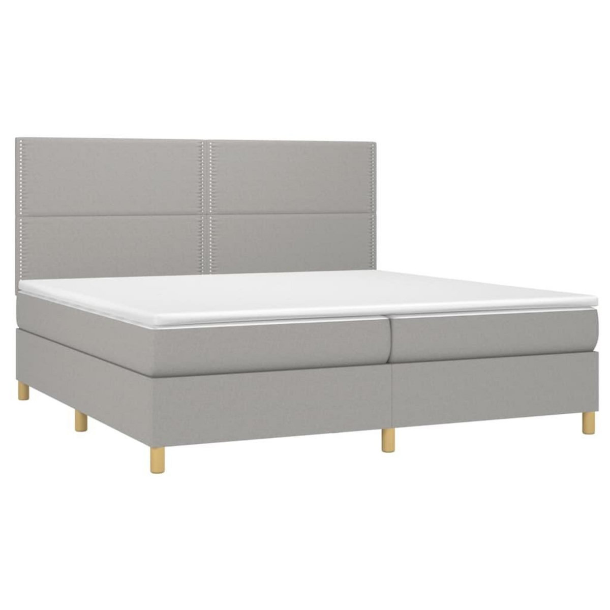 VIDAXL Sommier a lattes de lit matelas et LED Gris clair 200x200 cm