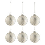 Paris Prix Lot de 6 Boules de Noël  Marbre  8cm Blanc