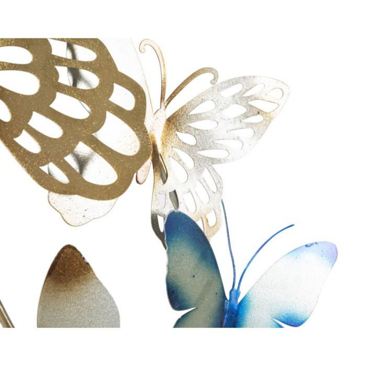 Paris Prix Décoration Murale en Métal  Butterflies  115cm Bleu & Or