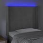 Voir la diapositive 4 : VIDAXL Tete de lit a LED Gris clair 83x16x118/128 cm Velours
