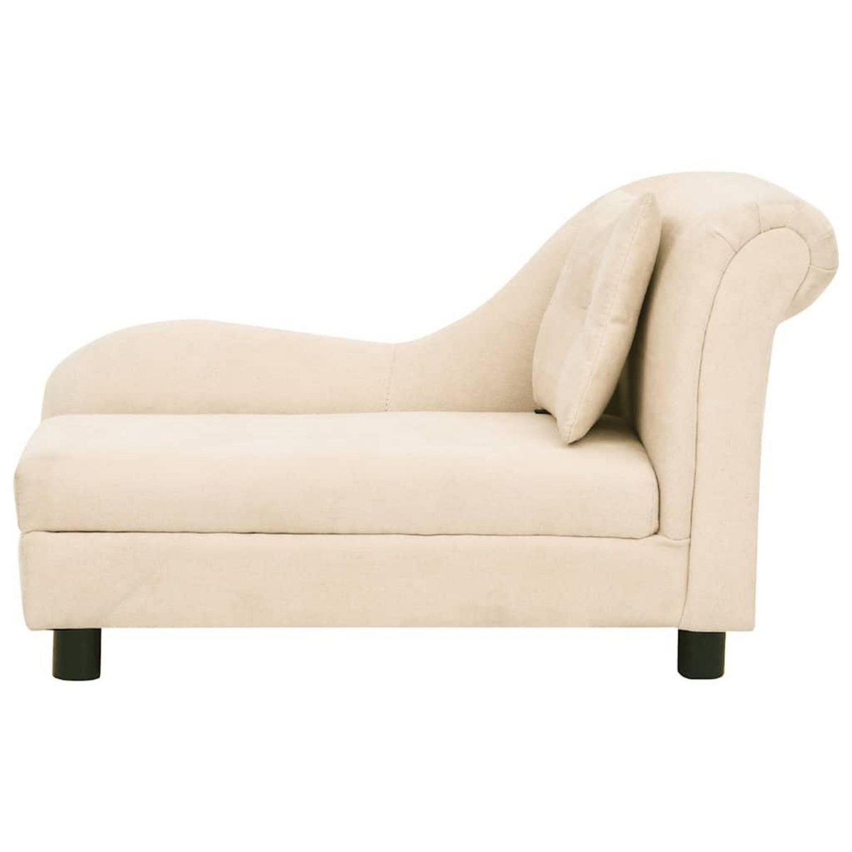 VIDAXL Canape pour chien avec oreiller Creme 83x44x44 cm Peluche