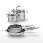 ELO Lot de 3 Poêles 24/28/32cm Elo Profi Therm Platinum et 2 Faitouts 12/16cm