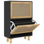Voir la diapositive 2 : VIDAXL Armoire a chaussures Noir 52x25x80 cm Bois d'ingenierie/rotin