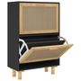 Voir la diapositive 2 : VIDAXL Armoire a chaussures Noir 52x25x80 cm Bois d'ingenierie/rotin