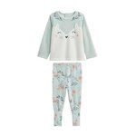 Petit Béguin Pyjama enfant 2 pièces en velours à pieds retroussables Dina. Coloris disponibles : Bleu