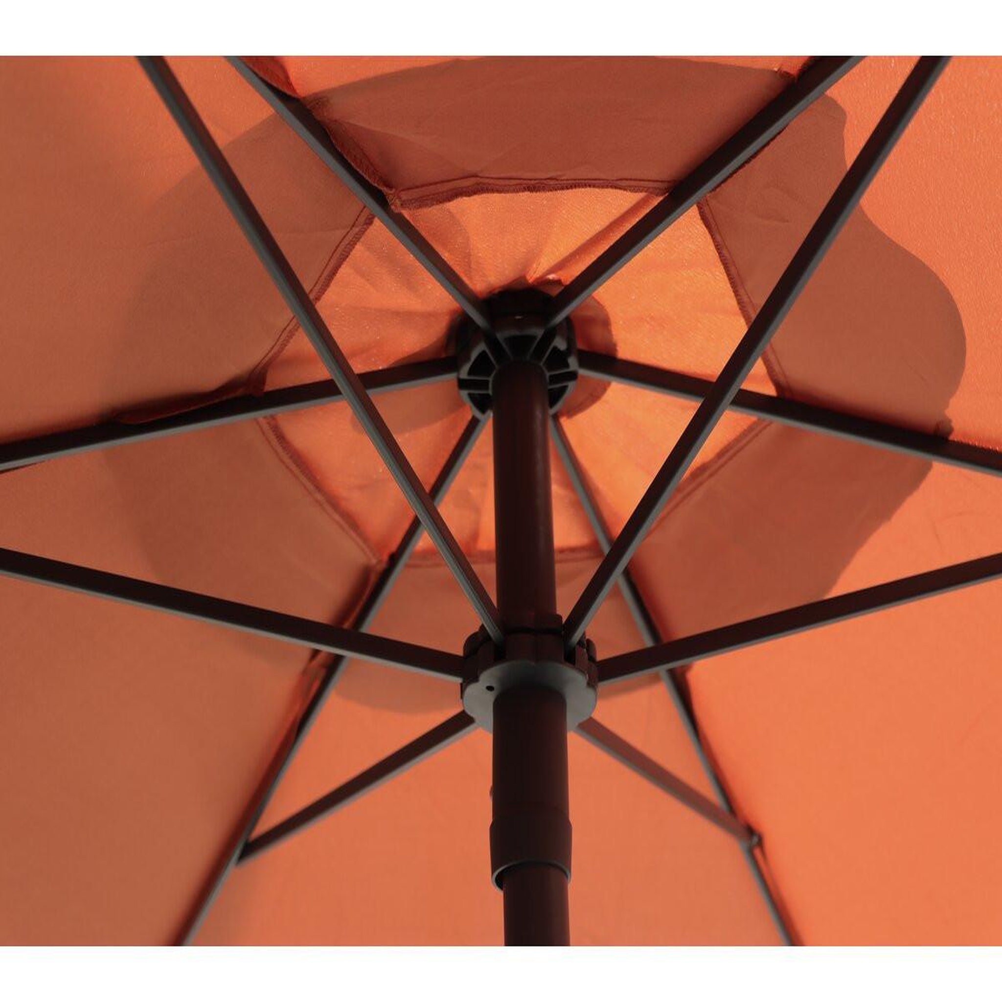 Voir la diapositive 4 : Habitat et Jardin Table et chaises de jardin avec parasol en métal  Convivia  - 6 places - Terracotta