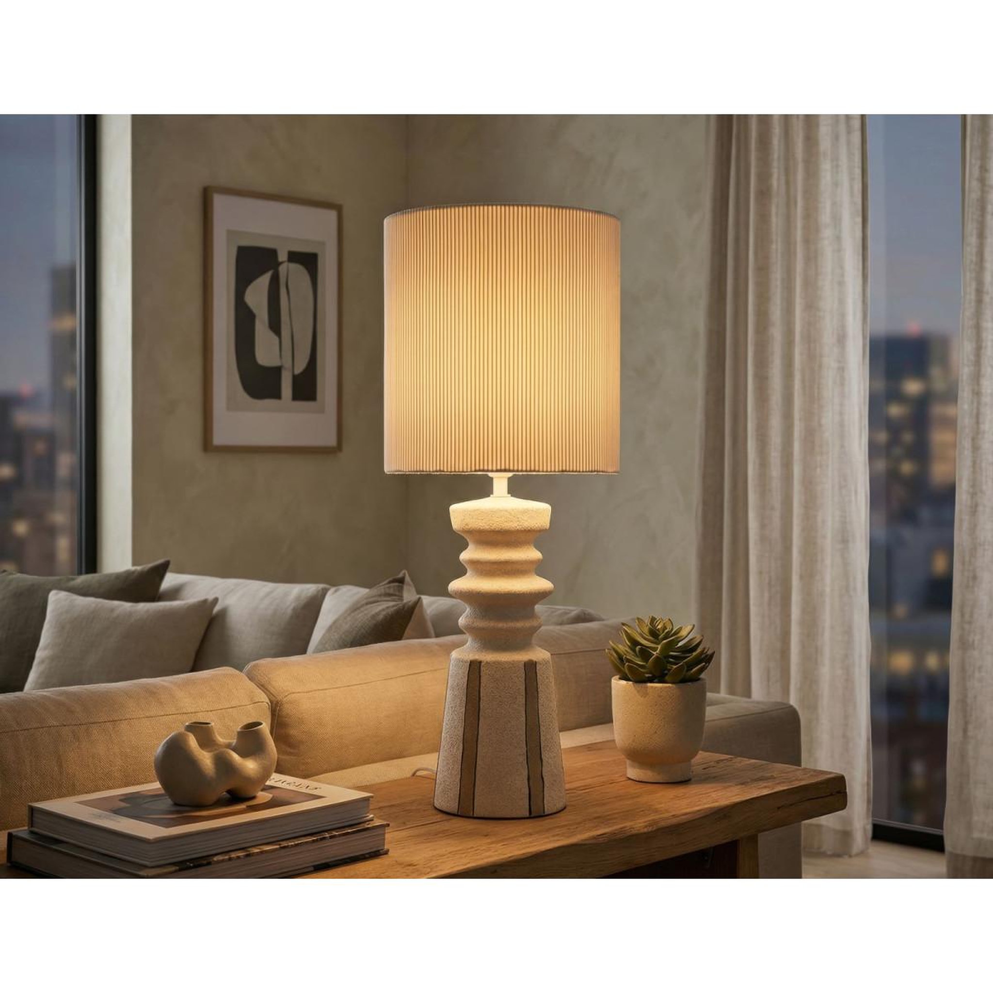 Voir la diapositive 5 : Paris Prix Lampe à poser en céramique  tribal  57cm multicolore