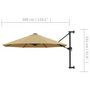 Voir la diapositive 6 : VIDAXL Parasol mural avec mat metallique 300 cm Taupe