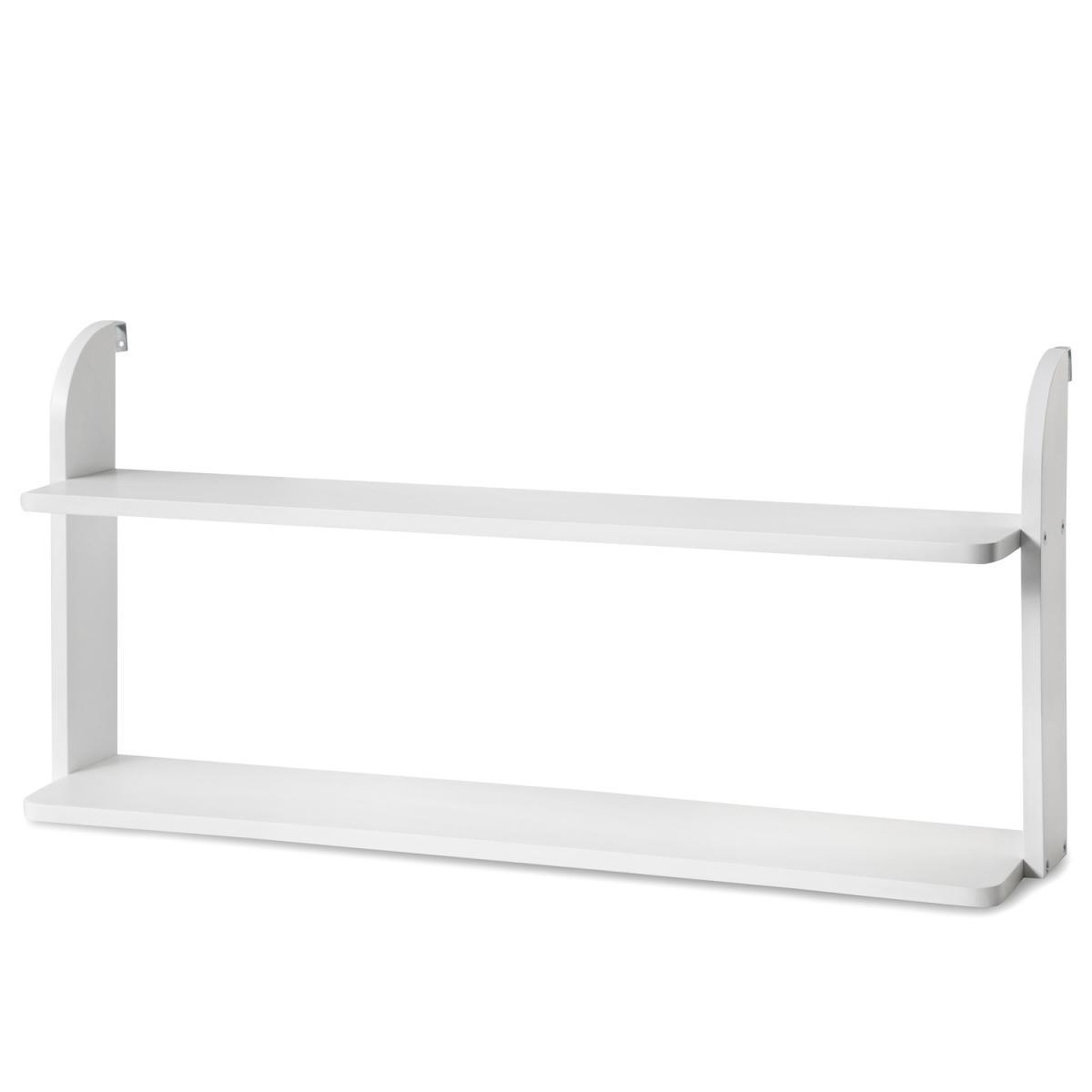 Voir la diapositive 3 : HomeStyle4U Etagère double suspendue blanche en bois 83cm à fixer à un lit
