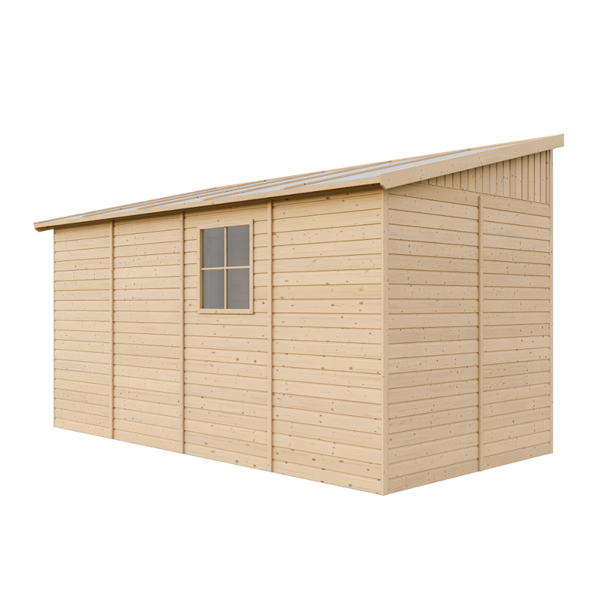 Voir la diapositive 3 : TIMBELA Abri de Jardin en Bois avec paroi latérale - 8 m2 M340A