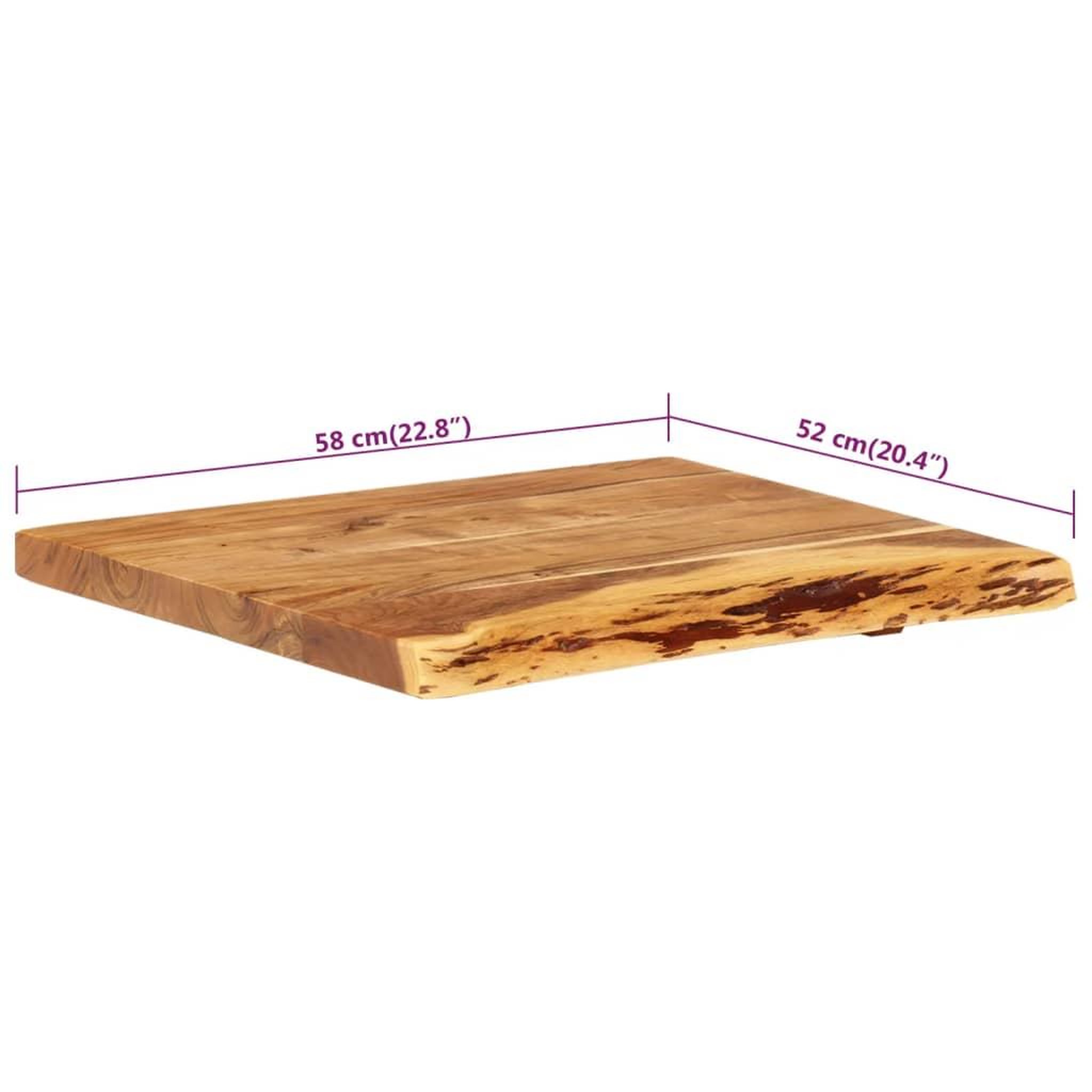 Voir la diapositive 6 : VIDAXL Dessus de meuble-lavabo de salle de bain Acacia 58x52x3,8 cm